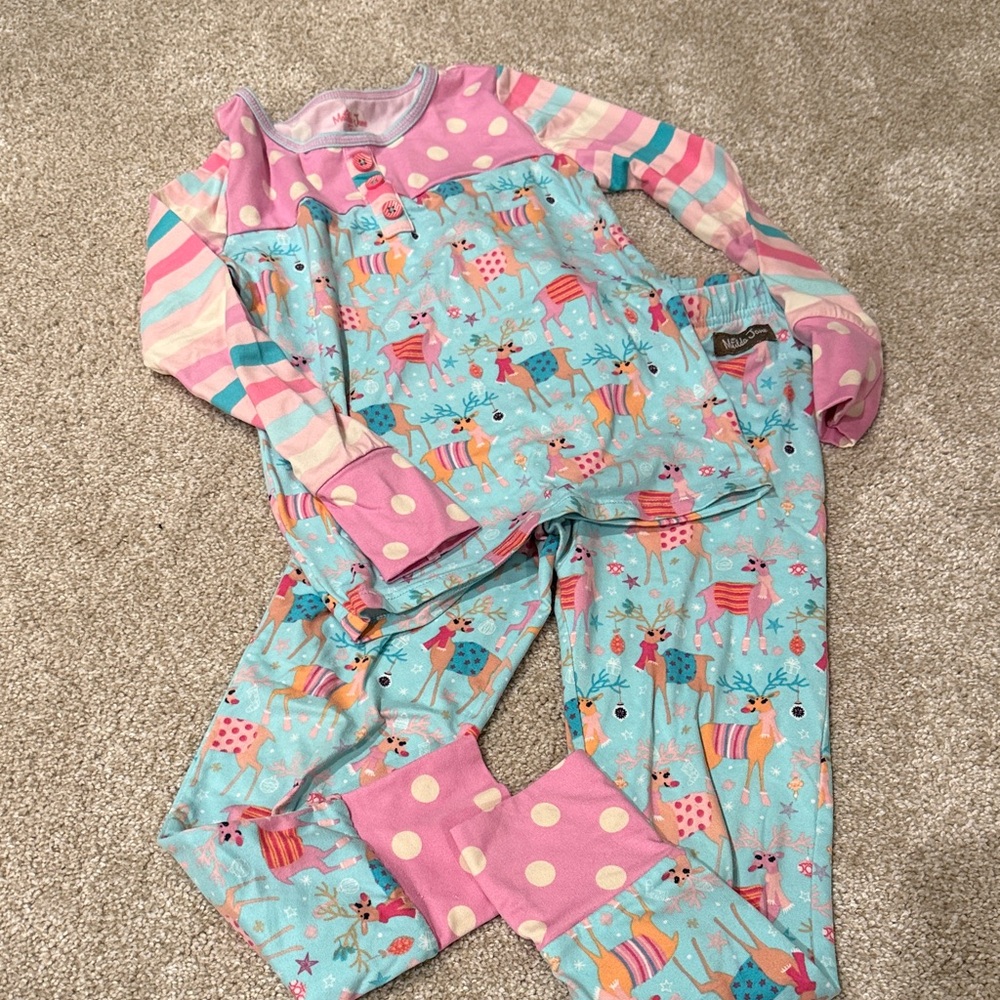 Colorful Matilda Jane Reindeer Pajama Set